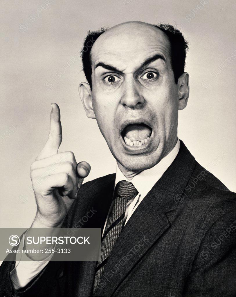 Stock Photo: 255-3133 Portrait of a businessman shouting in anger