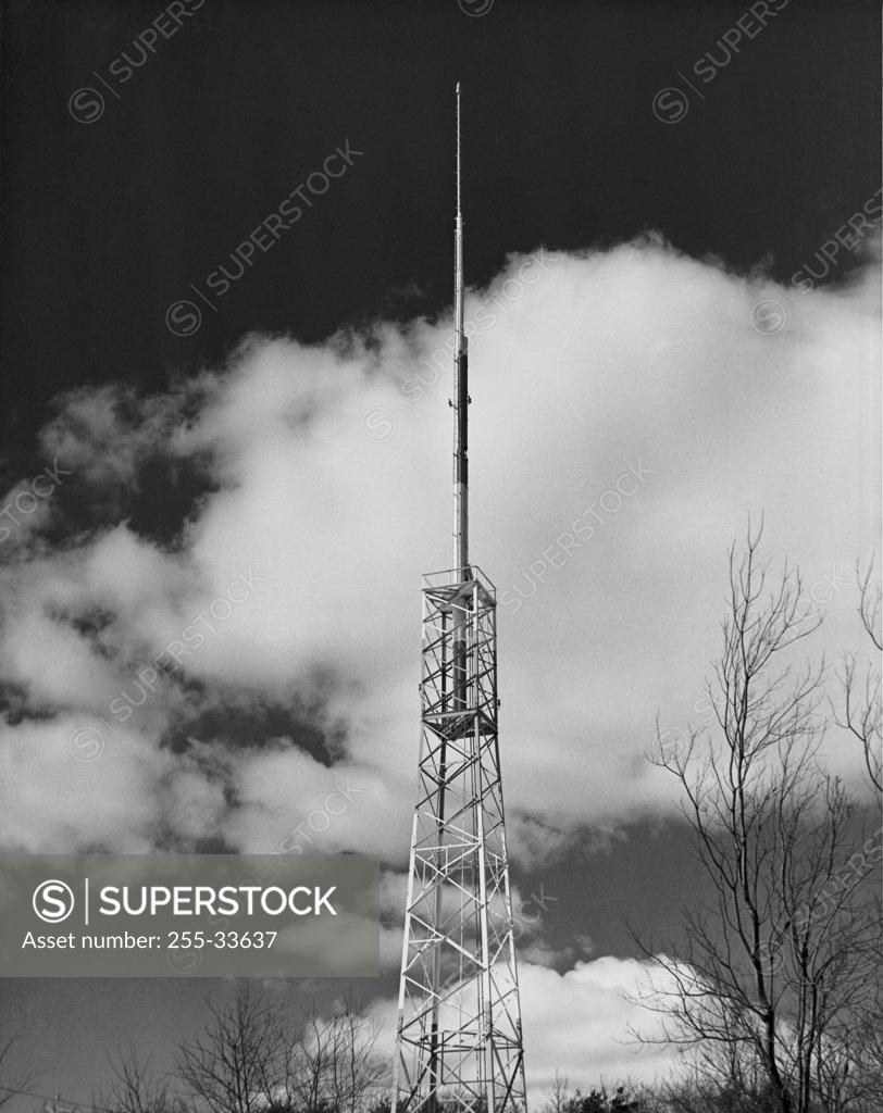 Stock Photo: 255-33637 Low angle view of a FM tower for radio and television