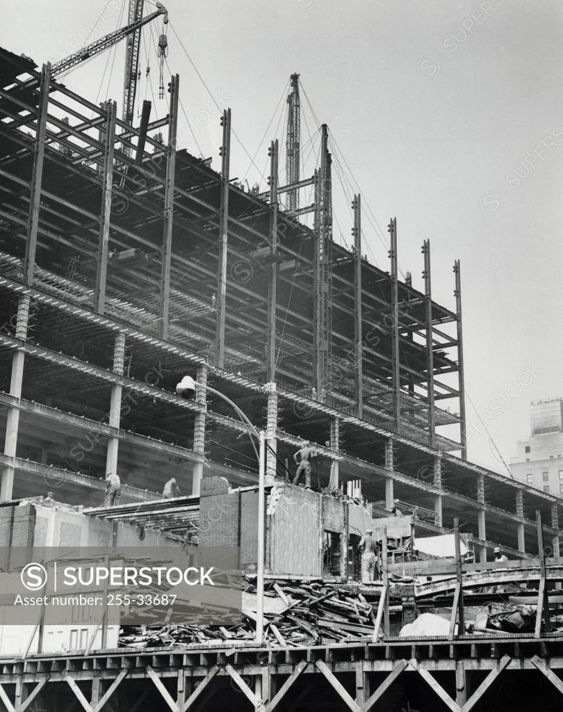 Stock Photo: 255-33687 Construction of Time-Life Building, New York City, New York State, USA