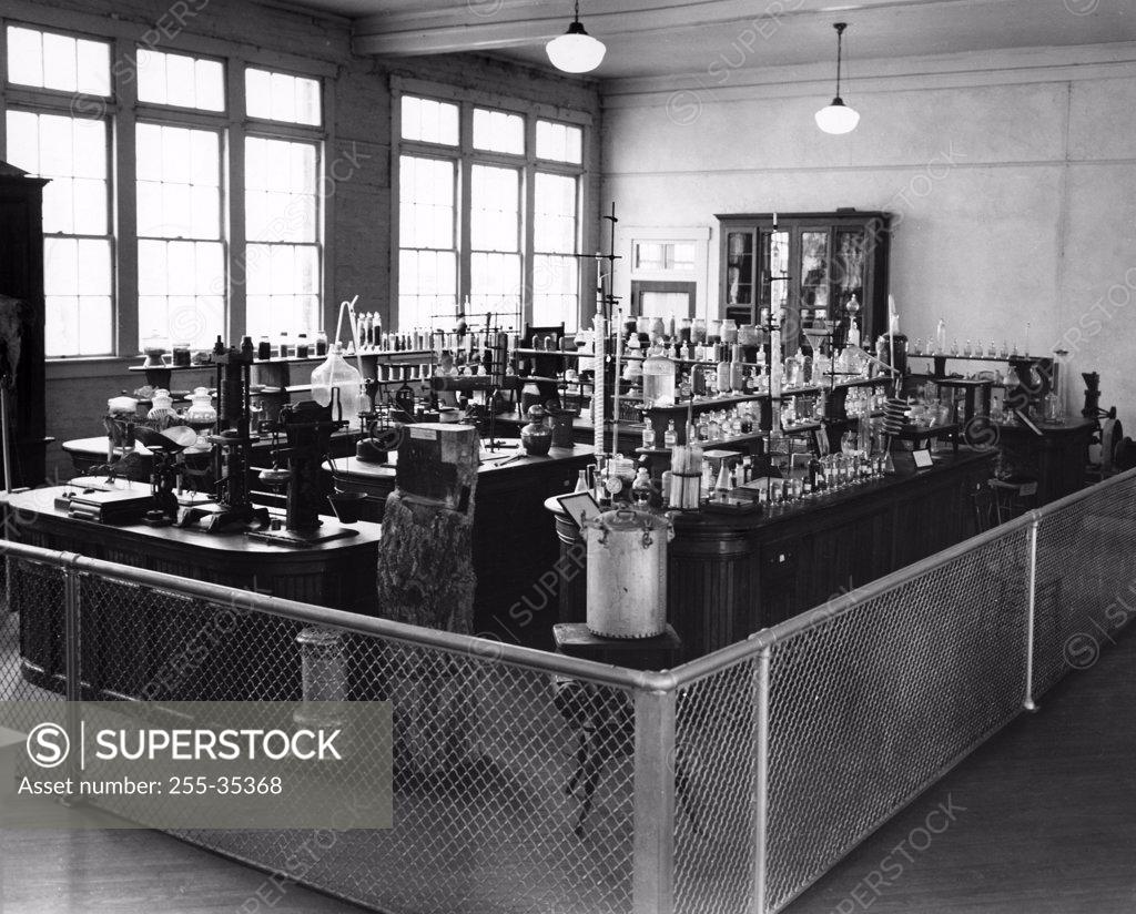Stock Photo: 255-35368  USA, Alabama, Tuskegee Institute, George Washington Carver Museum, interiors of laboratory in museum