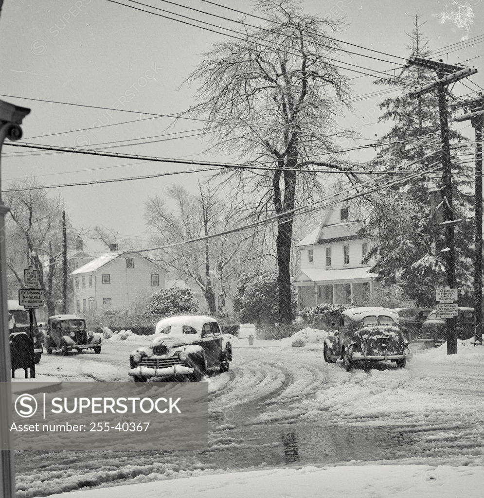 Stock Photo: 255-40367 Cars moving on a road, Amityville, New York, USA