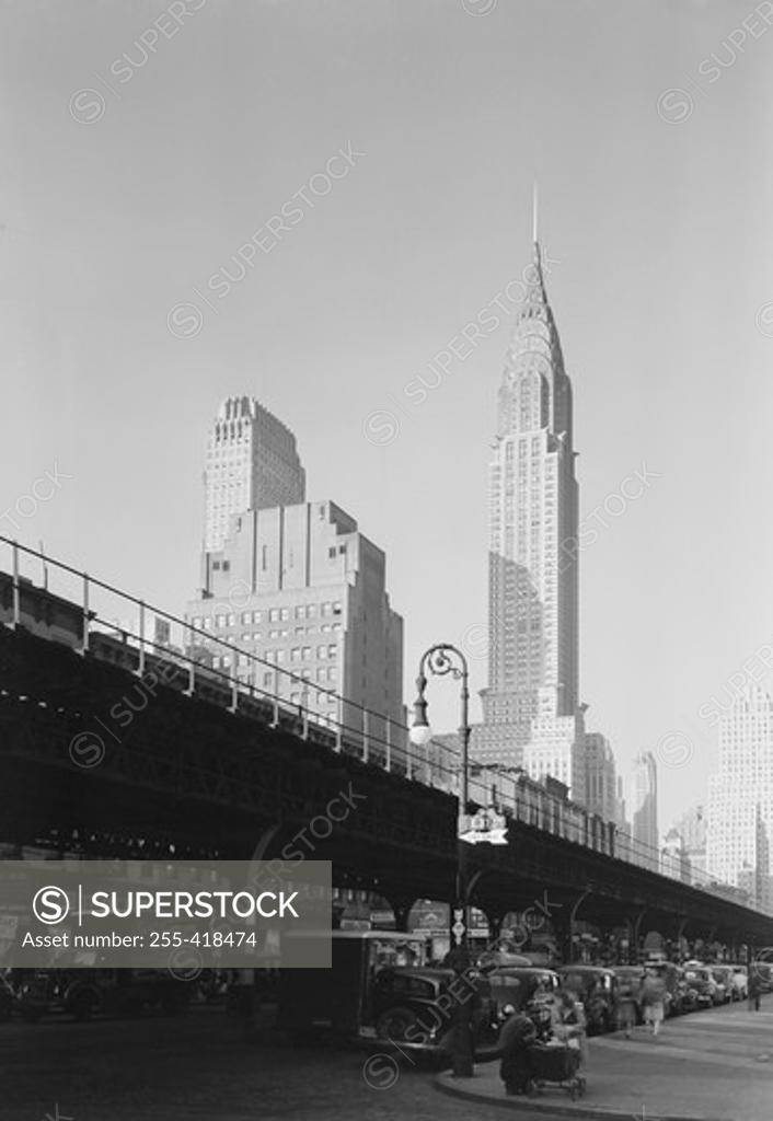 Stock Photo: 255-418474 USA, New York State, New York City, Upper Midtown Manhattan, view on Chrysler Building