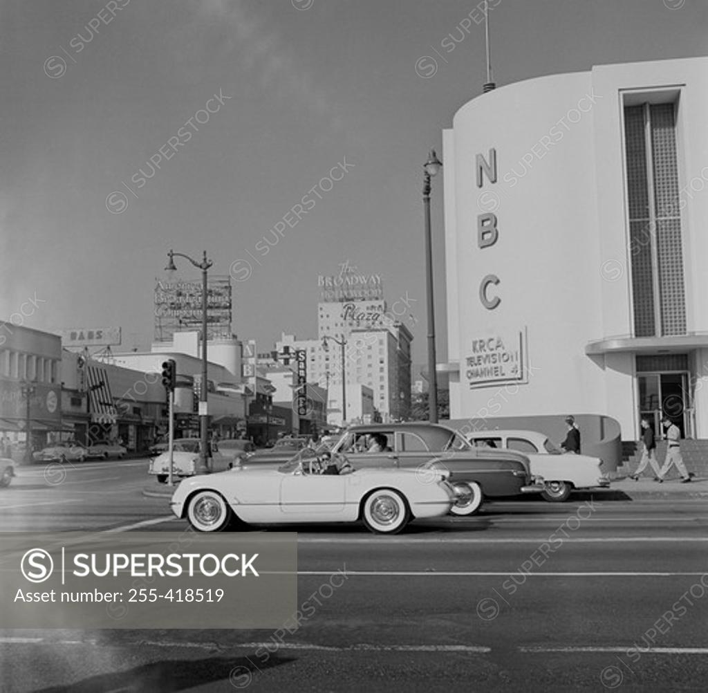 Stock Photo: 255-418519 USA, California, Los Angeles, Hollywood, NBC Radio City building - KRCA TV station, corner of Sunset and Vine Street