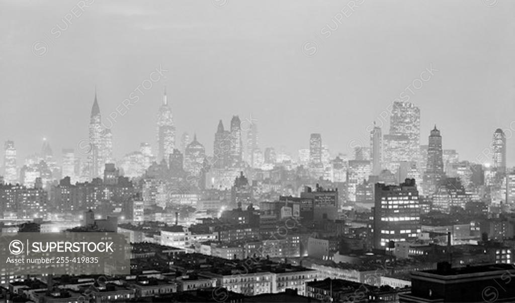 Stock Photo: 255-419835 USA, New York State, New York City, View over city in Southwesterly direction showing Midtown area and Radio city