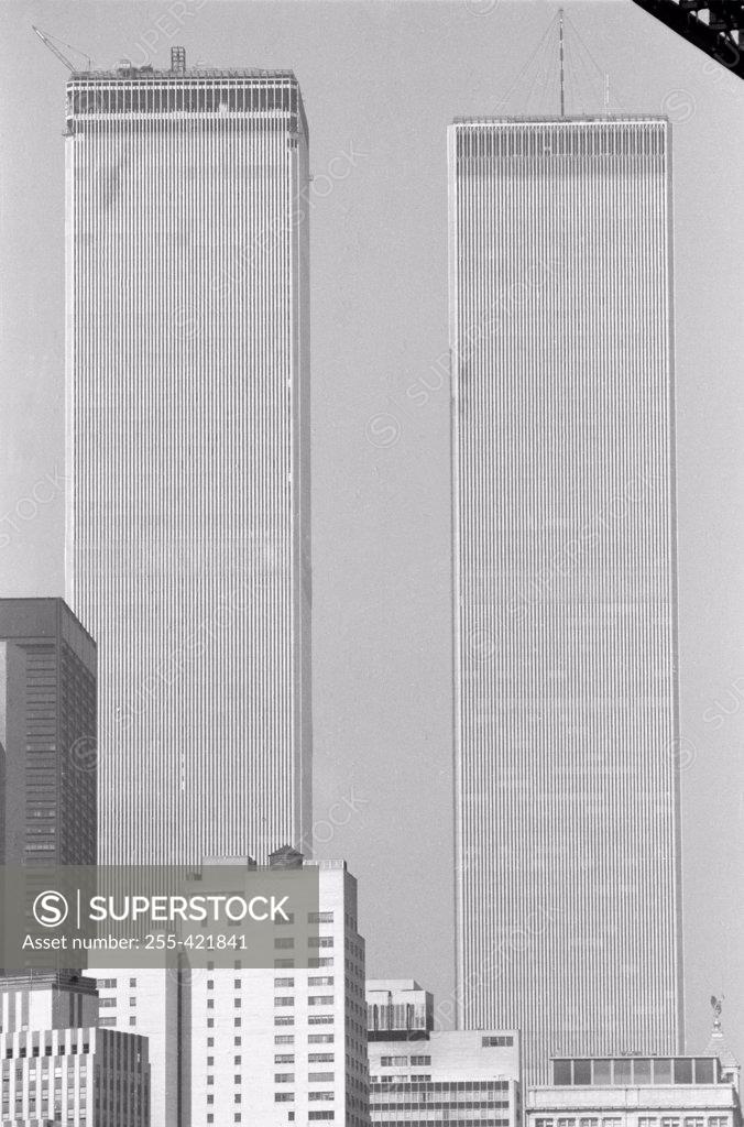 Stock Photo: 255-421841 USA, New York City, Twin Towers of World Trade Center