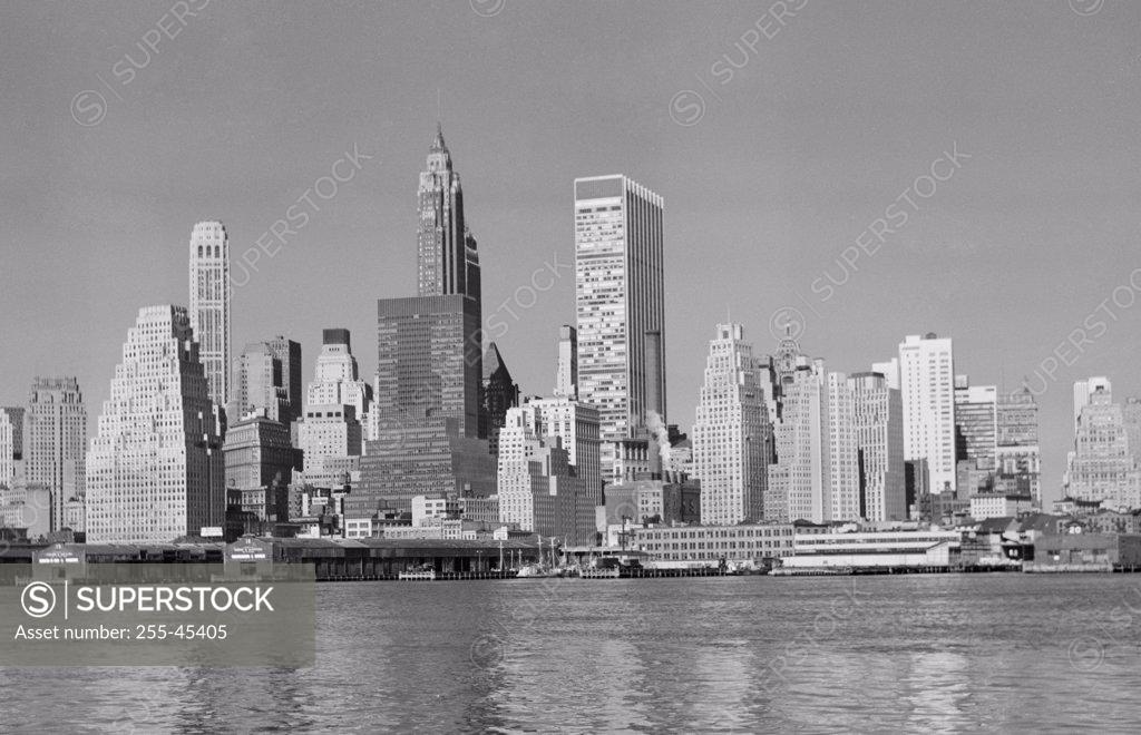 Stock Photo: 255-45405 Skyscrapers on the waterfront, Manhattan, New York City, New York, USA