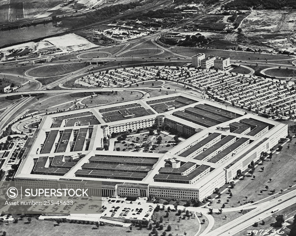 Stock Photo: 255-45633 Aerial view of a military building, The Pentagon, Arlington, Virginia, USA