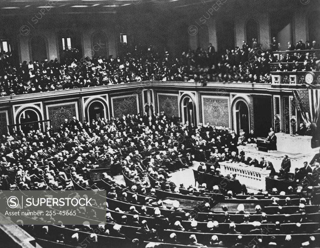 Stock Photo: 255-45665 President Wilson's Address to Congress to join the Allies against Germany, April 2, 1917