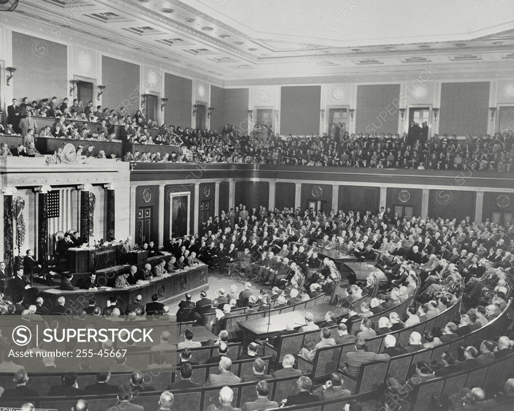 Stock Photo: 255-45667 President Eisenhower Address to Congress, Washington DC, USA