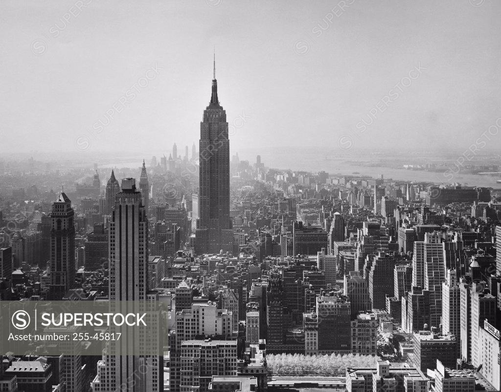 Stock Photo: 255-45817 Skyscrapers in a city, Empire State Building, Manhattan, New York City, New York, USA