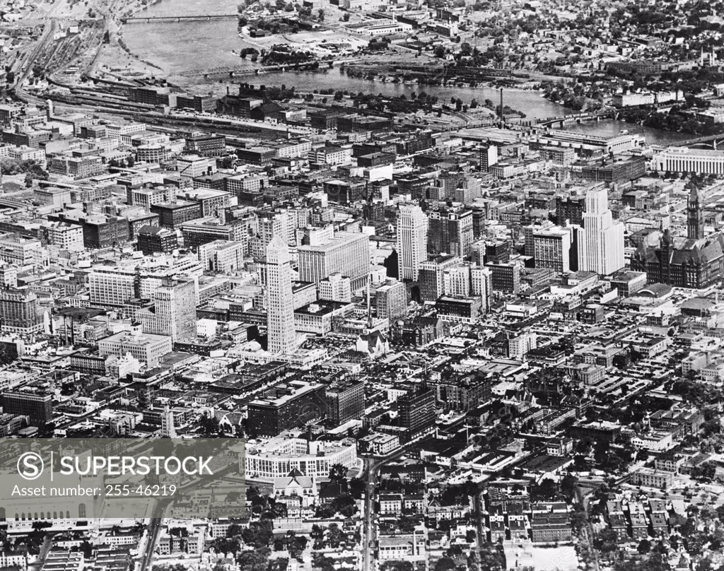 Aerial view of a city, Minneapolis, Minnesota, USA