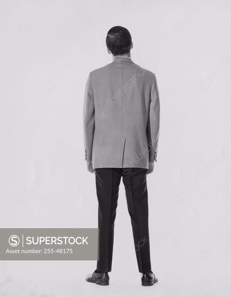 Stock Photo: 255-48175 Businessman standing, rear view