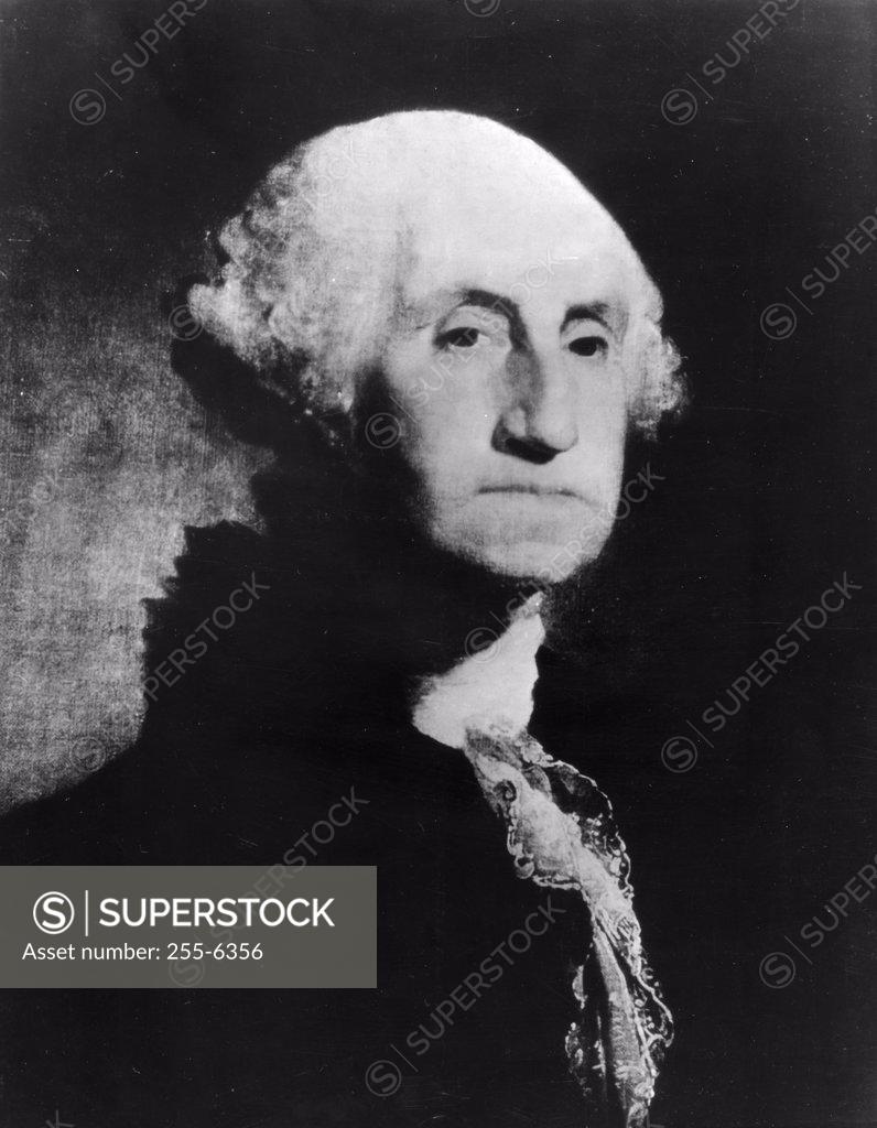 Stock Photo: 255-6356 Portrait of George Washington by Stuart Gilbert (1755-1828,  American)