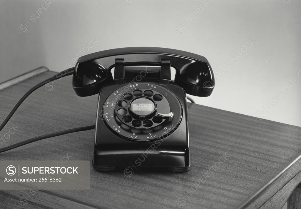 Stock Photo: 255-6362 Close-up of a rotary phone