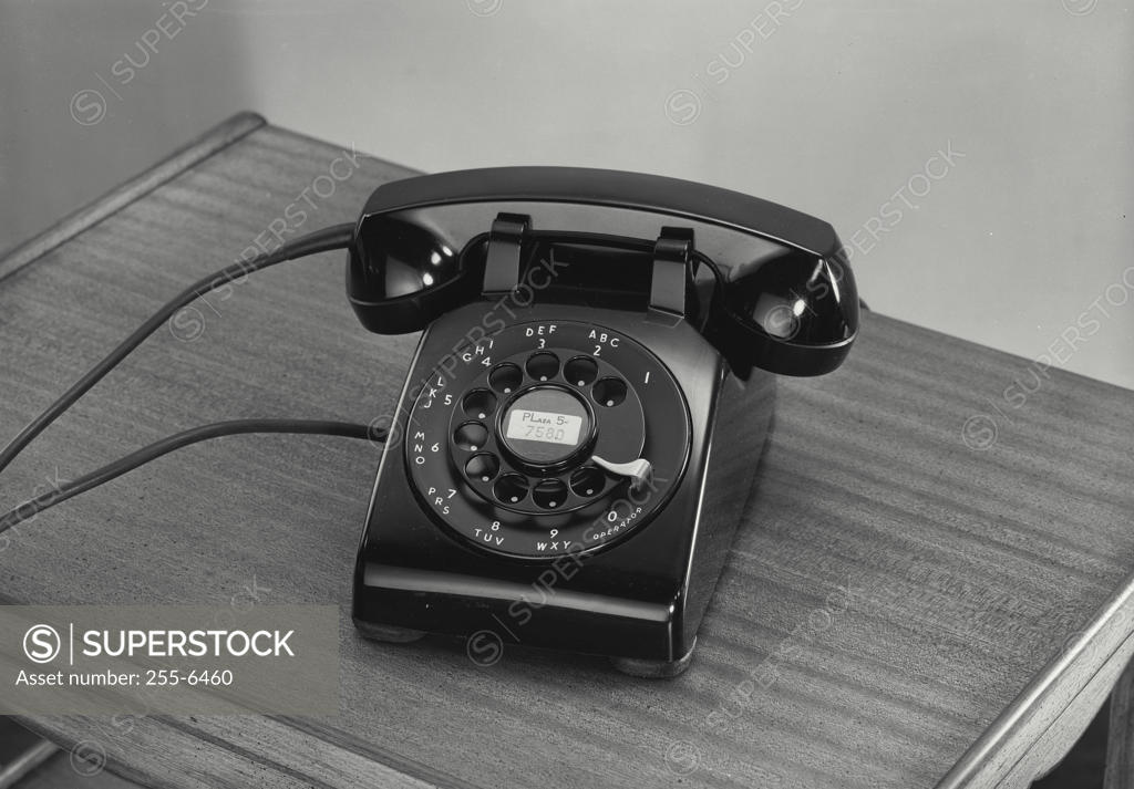 Stock Photo: 255-6460 Close-up of a rotary phone