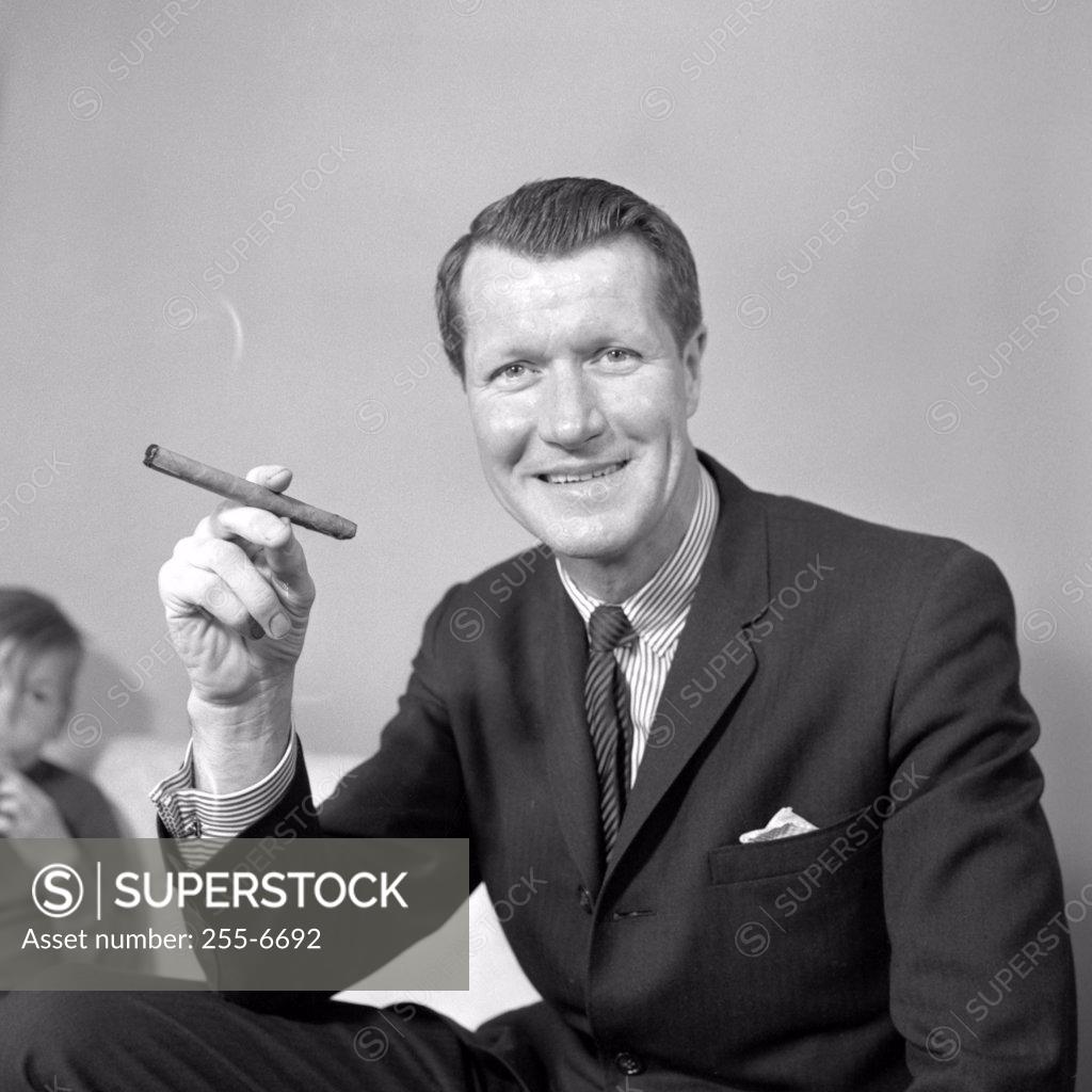 Stock Photo: 255-6692 Man with cigar