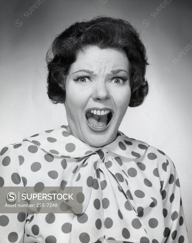 Stock Photo: 255-7248 Portrait of a mid adult woman shouting