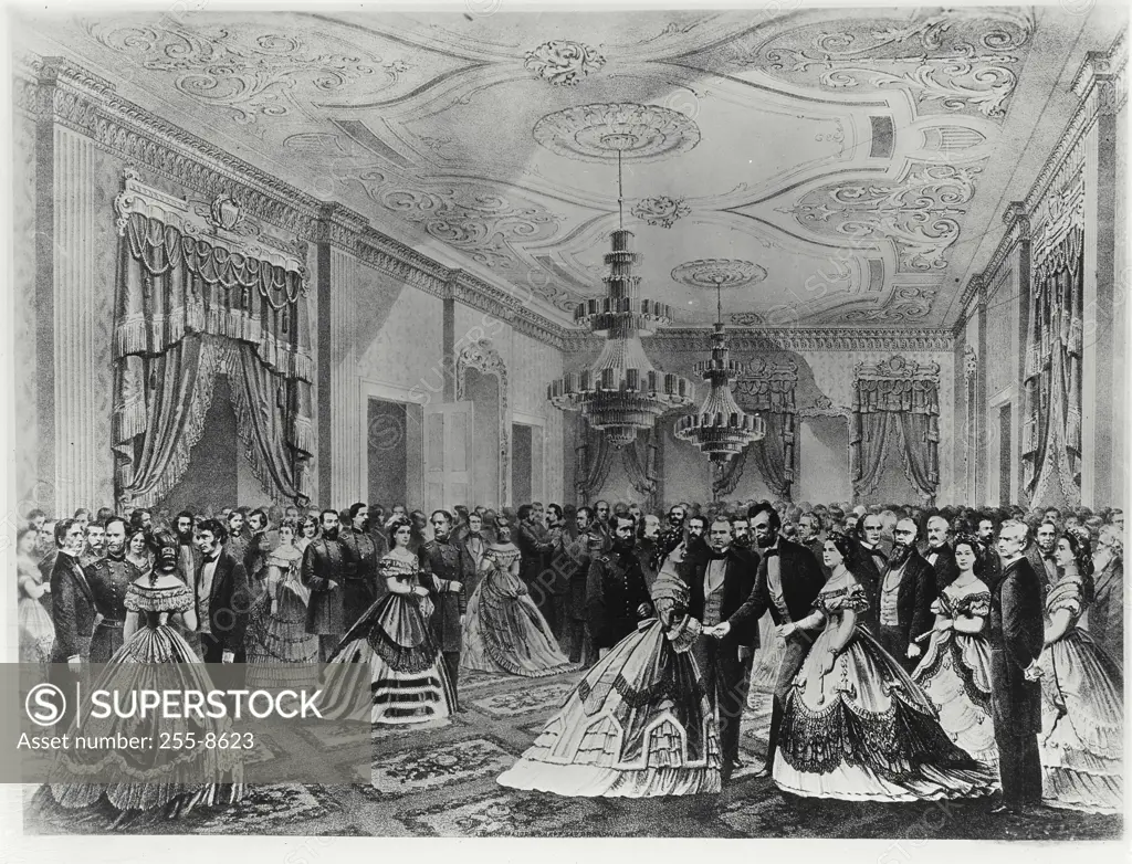 Grand Reception of the Notabilities of the Nation at the White House by Major and Knapp,  1865