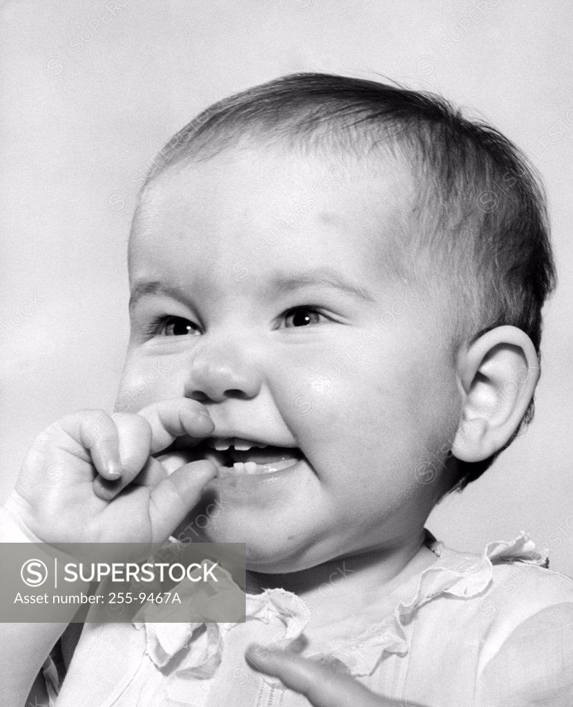 Stock Photo: 255-9467A Portrait of cheerful baby