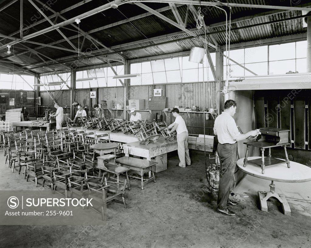 Stock Photo: 255-9601 Group of workers in a woodshop