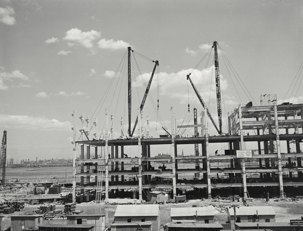 construction of united nations headquarters in Manhattan
