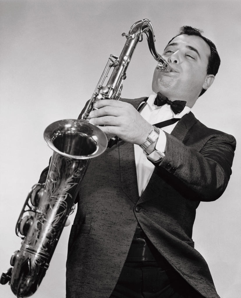 Close-up of a musician playing the saxophone