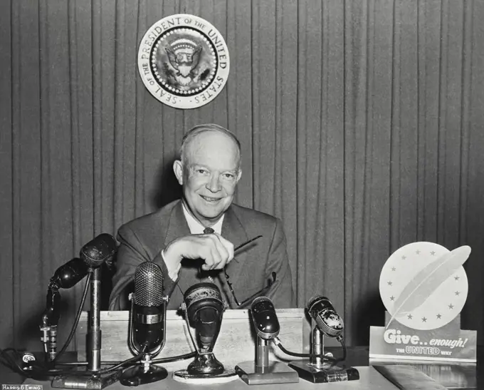Vintage photograph. Dwight D. Eisenhower, (1890 - 1969), 34th President of the United States