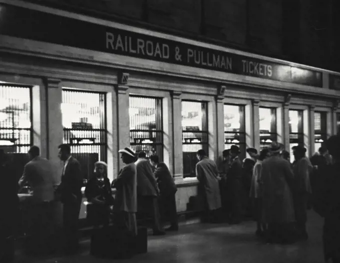Vintage photograph. Ticket window in Penn Station