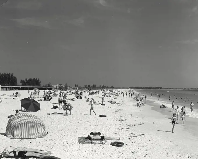 Vintage photograph. Lido Beach at Sarasota
