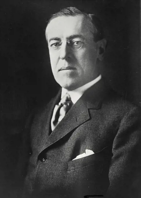 Vintage photograph. Woodrow Wilson, (1856-1924), 28th President of the United States