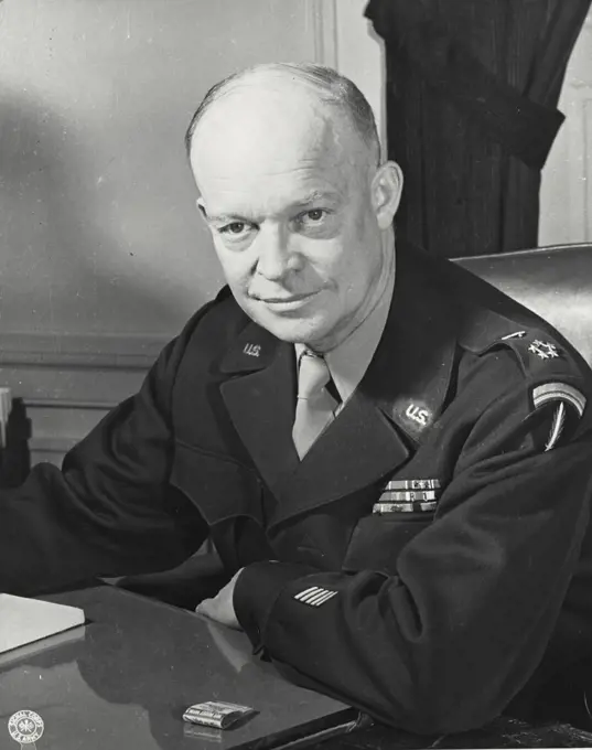 Vintage photograph. General Dwight D Eisenhower, General of US Army