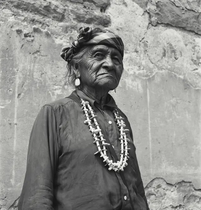 USA, New Mexico, Mckinley County, old Zuni woman, portrait, 1970s