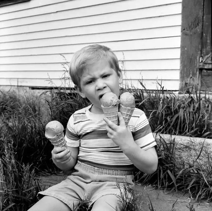 Boy eating ice-cream