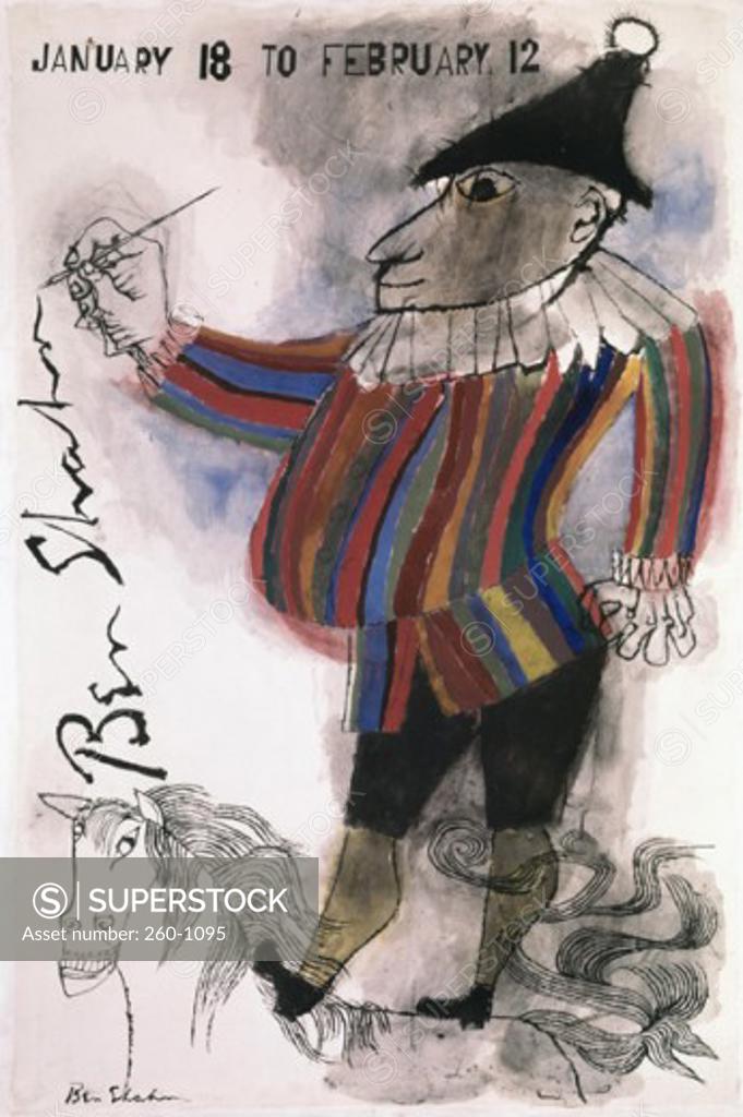 Stock Photo: 260-1095 January 18 to February 12 by Ben Shahn, Poster, 1898-1969