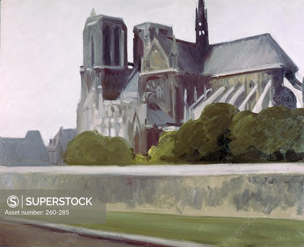 Stock Photo: 260-285 Notre Dame de Paris by Edward Hopper, 1882-1967, USA, New York State, New York City, Whitney Museum of American Art