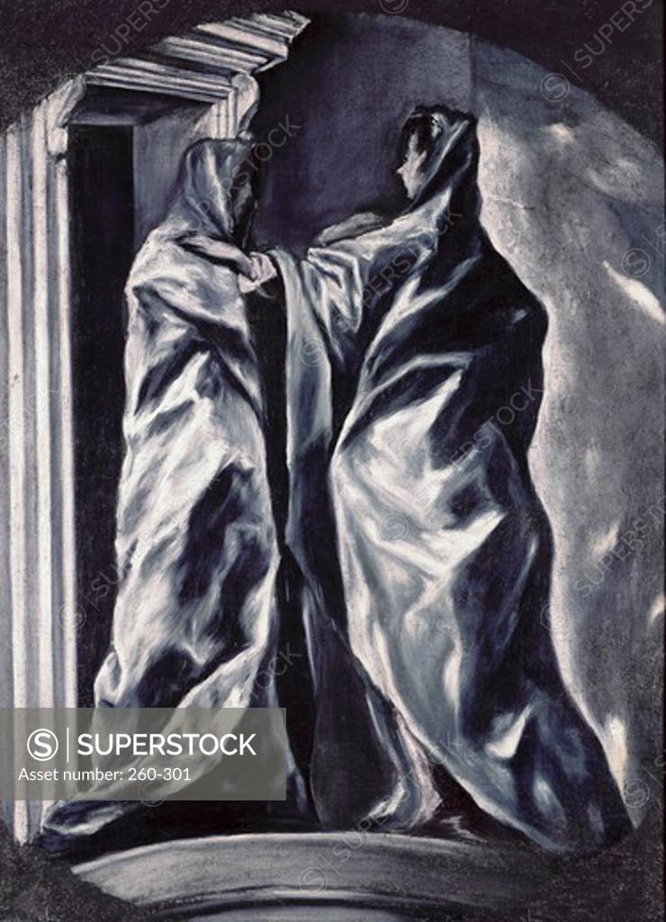 Stock Photo: 260-301 The Visitation 1610-14 El Greco (1541-1614/Greek) Oil on canvas