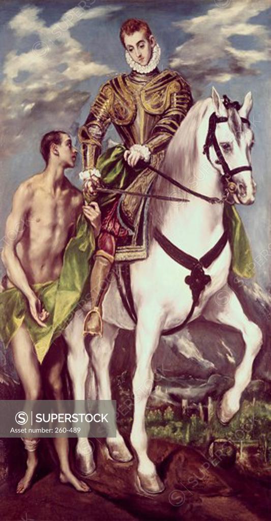 Stock Photo: 260-489 Saint Martin & the Beggar El Greco (1541-1614/Greek) National Gallery of Art, Washington D.C.