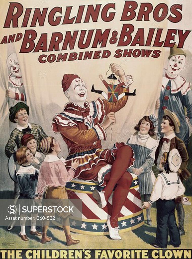 Stock Photo: 260-522 Ringling Bros. Barnum & Bailey - Children's Favorite Clown Posters 