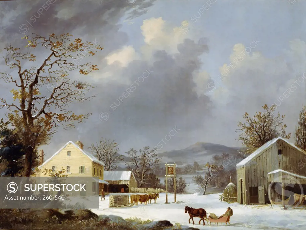 Country Scene 19th C. Artist Unknown  Oil on Canvas  White House, Washington, D.C. 