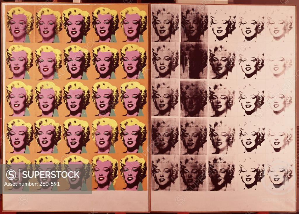 Stock Photo: 260-591 Marilyns by Andy Warhol, 1962, 1928-1987, USA, New York State, New York City, Leo Castelli Gallery