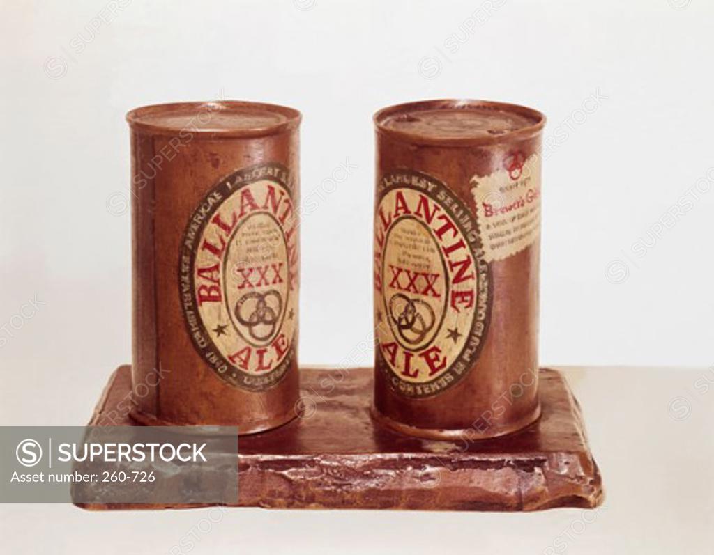 Stock Photo: 260-726 Ballantine ale cans by Jasper Johns, born 1930