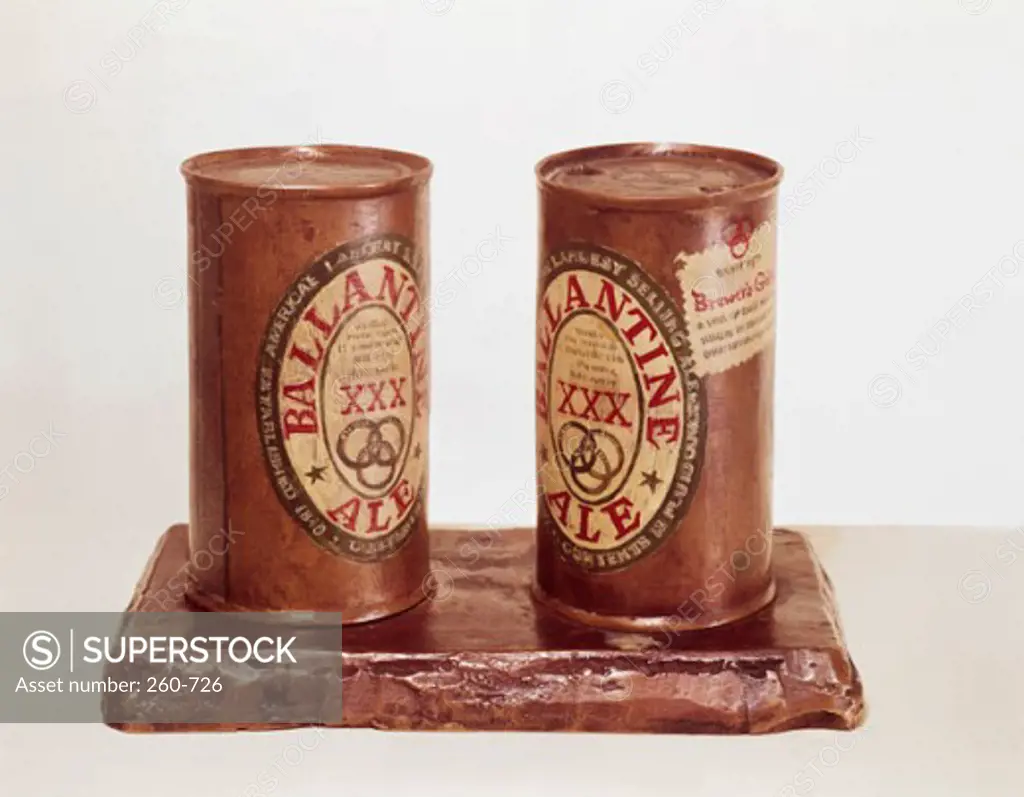 Ballantine ale cans by Jasper Johns, born 1930