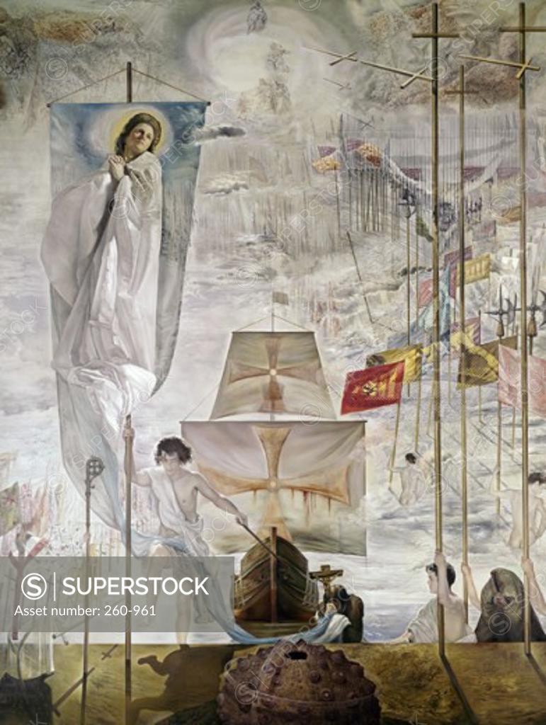 Stock Photo: 260-961 Discovery of America by Christopher Columbus by Salvador Dali, 1958-59, 1904-1989, USA, Florida, St. Petersburg, Salvador Dali Museum