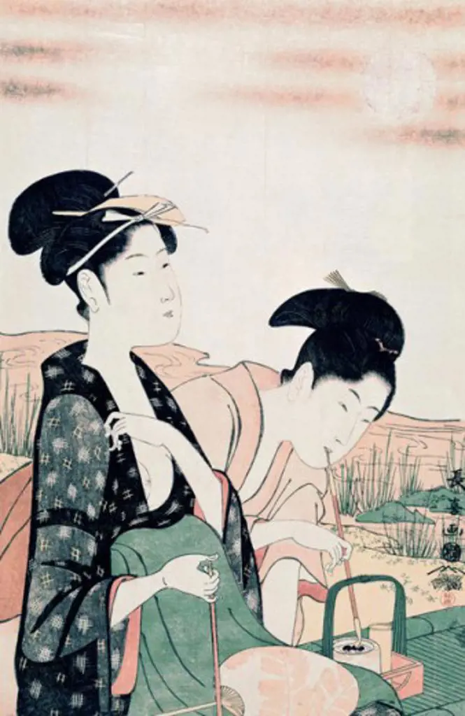 Hiroshige Utamaro Chocki  Hasinobu Anuti Print   