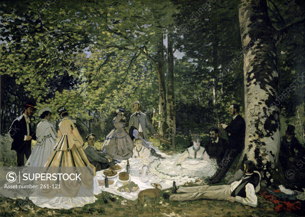 Stock Photo: 261-121 The Picnic  1866,  Claude Monet (1840-1926/ French)  Oil on Canvas  Hermitage Museum, St. Petersburg 