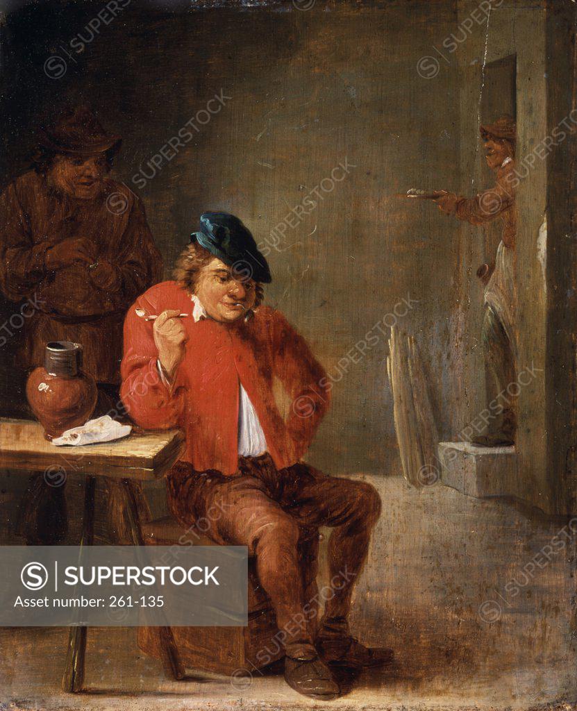 Stock Photo: 261-135 The Smoker David Teniers II (1610-1690/Flemish) Pushkin Museum of Fine Arts, Moscow, Russia