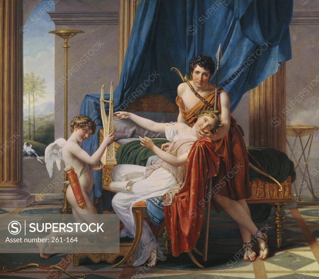 Stock Photo: 261-164 Sappho & Phaon  Jacques Louis David (1748-1825/French)  Hermitage State Museum, Leningrad 