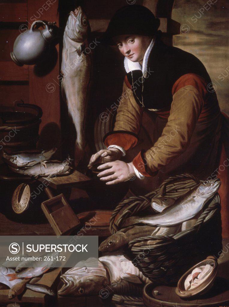 Stock Photo: 261-172 The Dealer  Pieter Pietersz (c. 1578-1631 /Flemish) Pushkin Museum of Fine Arts, Moscow 