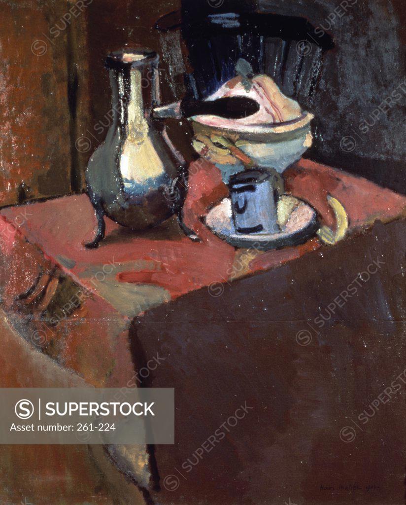 Stock Photo: 261-224 Crockery on a Table by Henri Matisse, oil on canvas, 1900, 1869-1954, Russia, St. Petersburg, Hermitage Museum