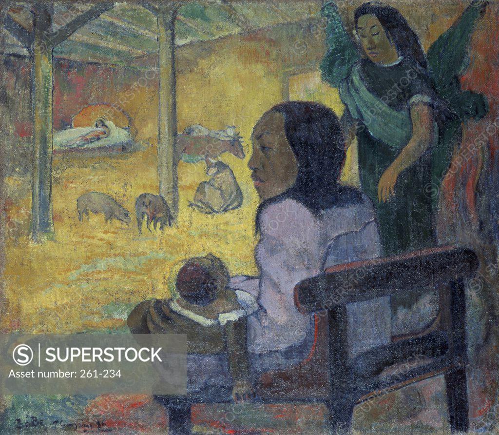 Stock Photo: 261-234 Christmas 1886 Paul Gauguin (1848-1903/French) Oil on Canvas Hermitage Museum, St Petersburg, Russia